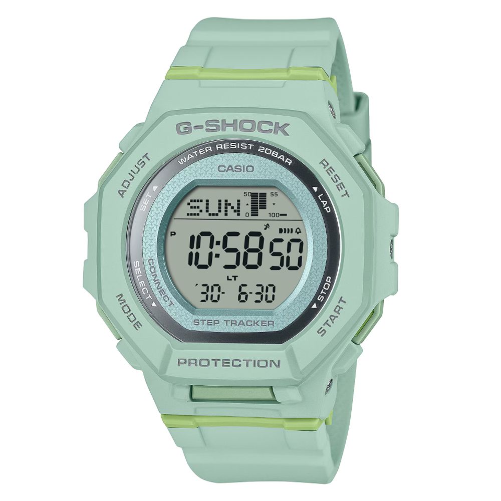 CASIO 卡西歐 G-SHOCK WOMEN 智慧藍芽 計步器 自然色調運動錶-綠 GMD-B300-3