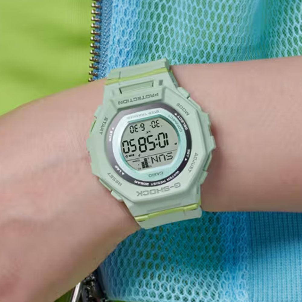 CASIO 卡西歐 G-SHOCK WOMEN 智慧藍芽 計步器 自然色調運動錶-綠 GMD-B300-3