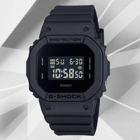 CASIO 卡西歐 G-SHOCK WOMEN 街頭風格 單色時尚 全黑方形數位電子錶 GMD-S5610BB-1