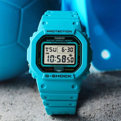 CASIO 卡西歐 G-SHOCK 致敬運動員 方型手錶 電子錶 DW-5600EP-2