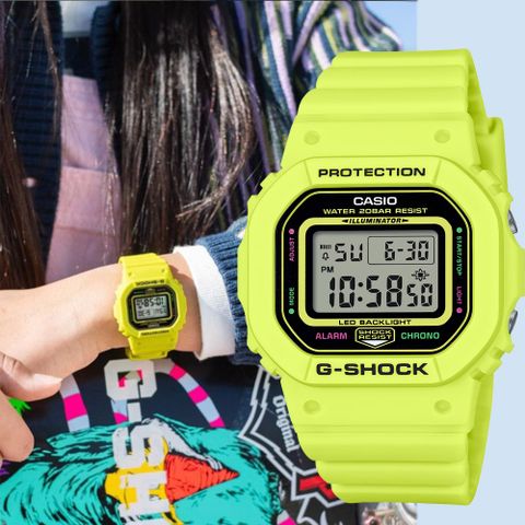 CASIO 卡西歐 G-SHOCK 致敬運動員 方型手錶 女錶 電子錶 GMD-S5600EP-9