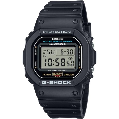 CASIO 卡西歐 G-SHOCK 絕對強悍霧黑經典方形計時錶/DW-5600UE-1