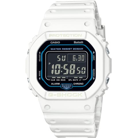 CASIO 卡西歐 G-SHOCK 未來工業風智慧藍芽方形計時錶/DW-B5600SF-7