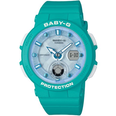 送降溫冰涼貼，送完為止CASIO BABY-G 海洋風情霓虹照明計時錶/BGA-250-2A