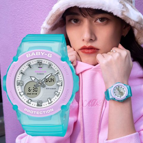 CASIO 卡西歐 BABY-G 果凍系列繽紛仲夏計時錶/BGA-270-2A