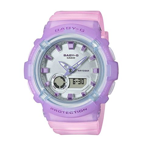 CASIO 卡西歐 Baby-G 海岸時尚 雙顯運動錶 BGA-280-6A 粉/紫