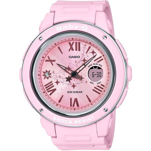 熱銷品牌▼日系手錶CASIO 卡西歐 BABY-G 星空錶盤指針錶-粉 BGA-150ST-4A