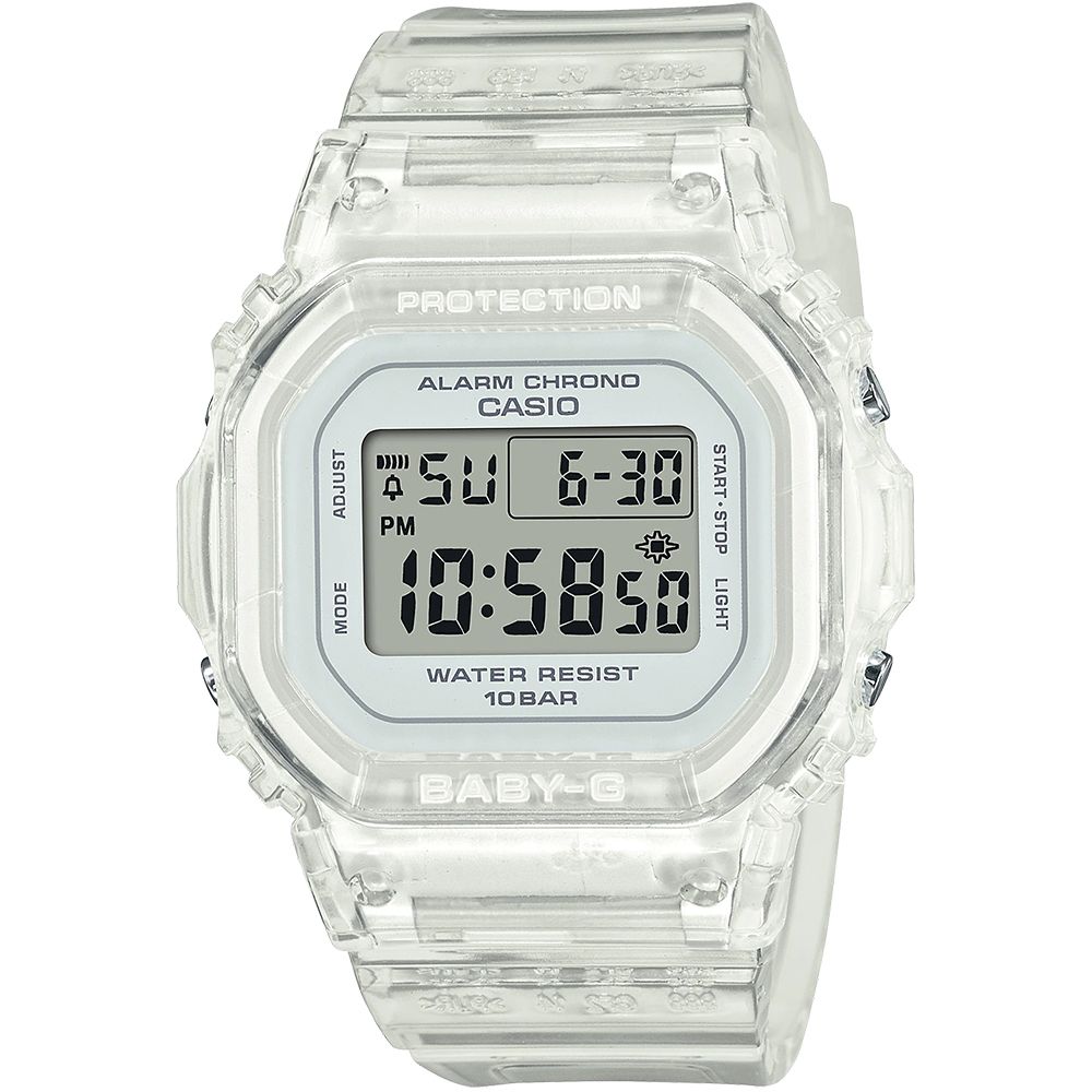 CASIO BABY-G 輕薄時尚方形計時錶/透明/BGD-565S-7 - PChome 24h購物