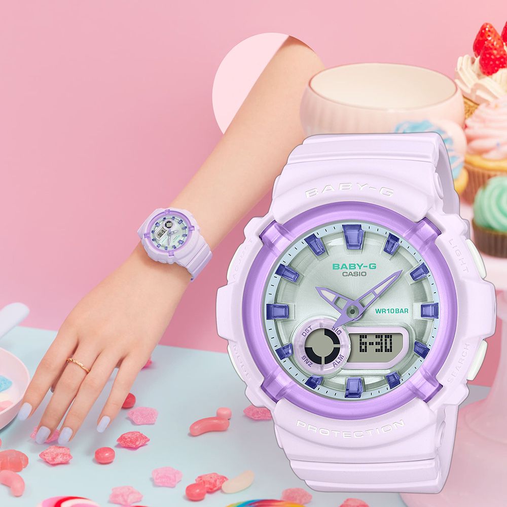 CASIO 卡西歐BABY-G 葡萄糖果雙顯手錶(BGA-280SW-6A) - PChome 24h購物