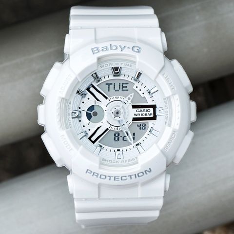 【CASIO 卡西歐】BABY-G 前衛風格搶眼設計潮流腕錶-白(BA-110X-7A3)
