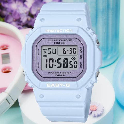 ▶新款到貨◀CASIO卡西歐 BABY-G 春日清新 方型電子腕錶 母親節 禮物 BGD-565SC-2