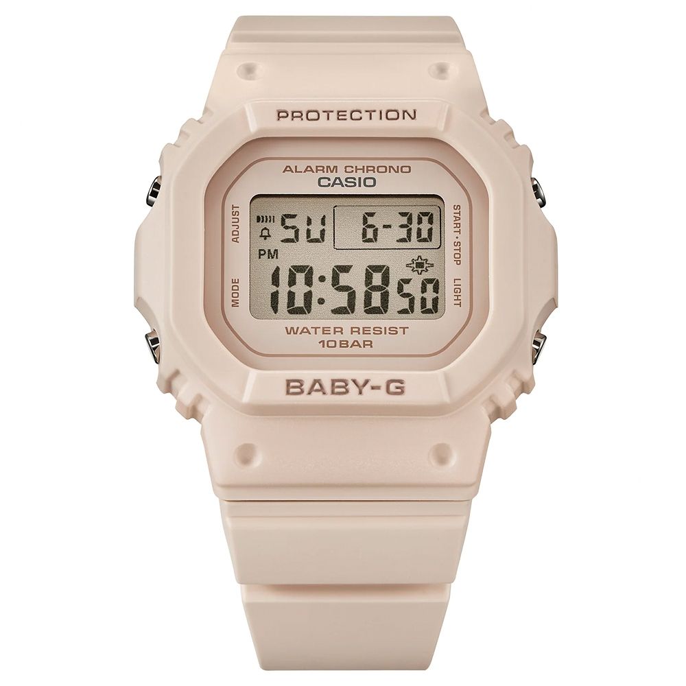 CASIO 卡西歐 BABY-G 輕巧纖薄 俏麗粉米 經典系列 BGD-565-4_37.9mm