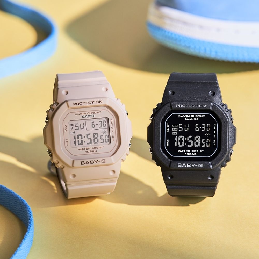 CASIO 卡西歐 BABY-G 輕巧纖薄 俏麗粉米 經典系列 BGD-565-4_37.9mm