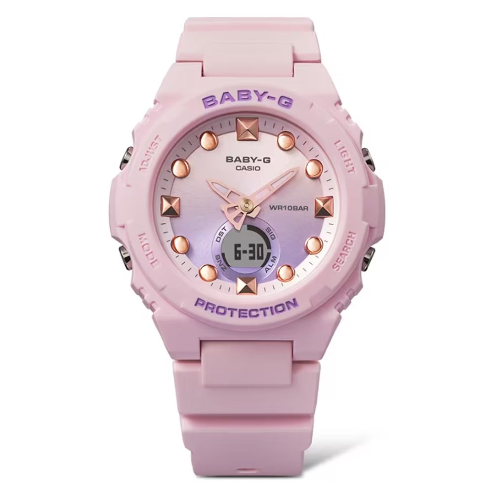 CASIO 卡西歐 BABY-G 繽紛色彩多層次運動錶_紅鸛粉_BGA-320-4A_42.4mm