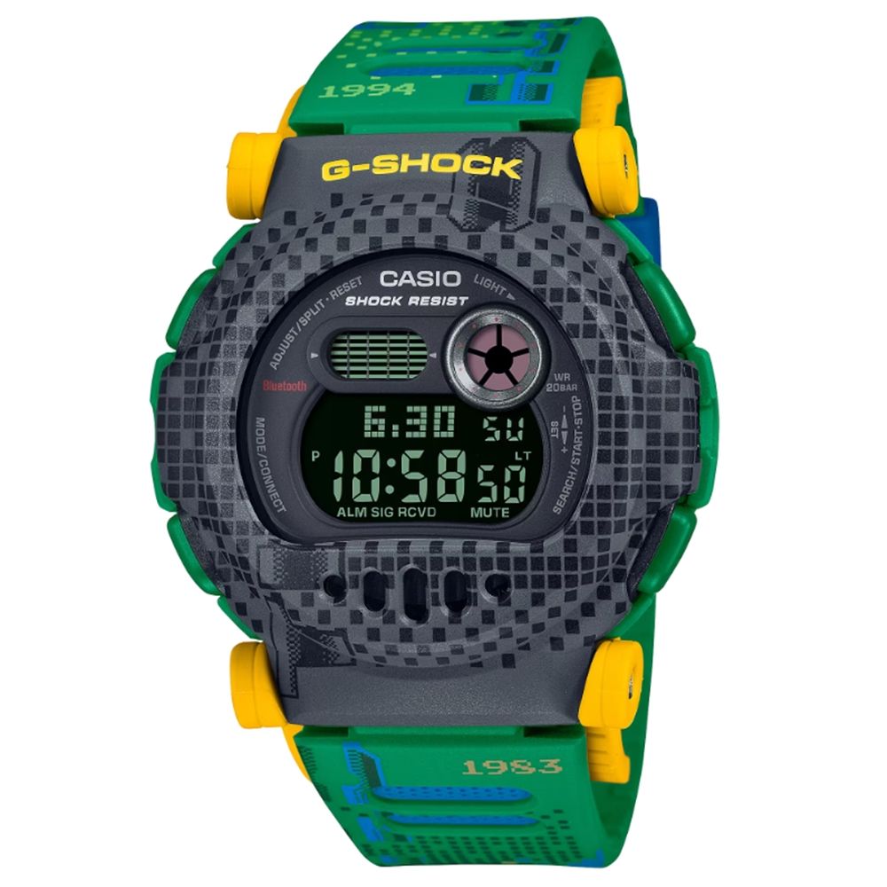 CASIO 卡西歐 G-SHOCK 復古電玩 繽粉撞色 藍牙 膠囊結構 碳核心防護結構 G-B001RG-3_47mm