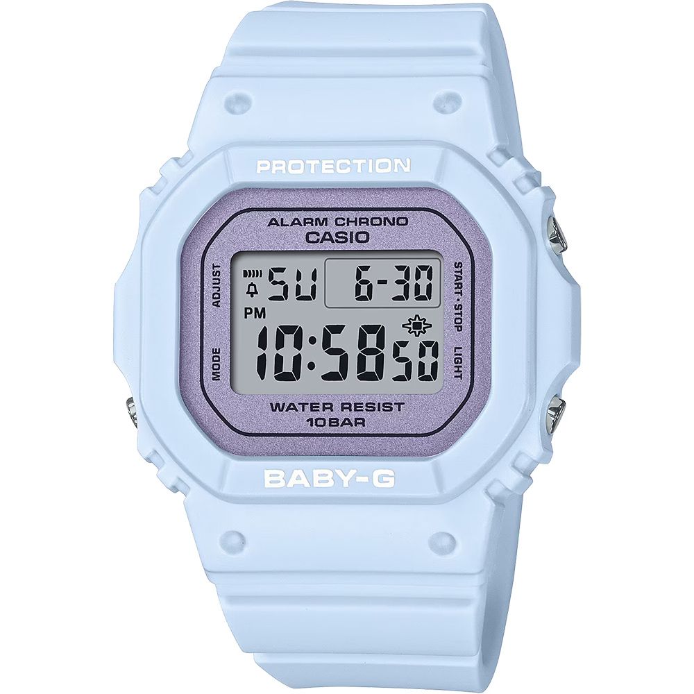 MODEADJUSTPROTECTIONALARM CHRONOCASIO PM:WATER RESIST10BARBABYGSTART STOP LIGHT