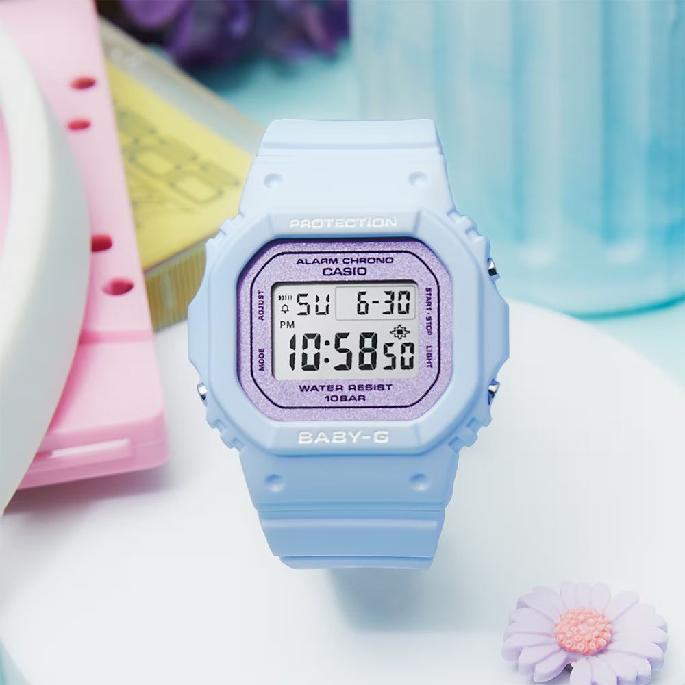 CASIO 卡西歐 BABY-G 春季色彩方形女錶電子錶(多色任選)