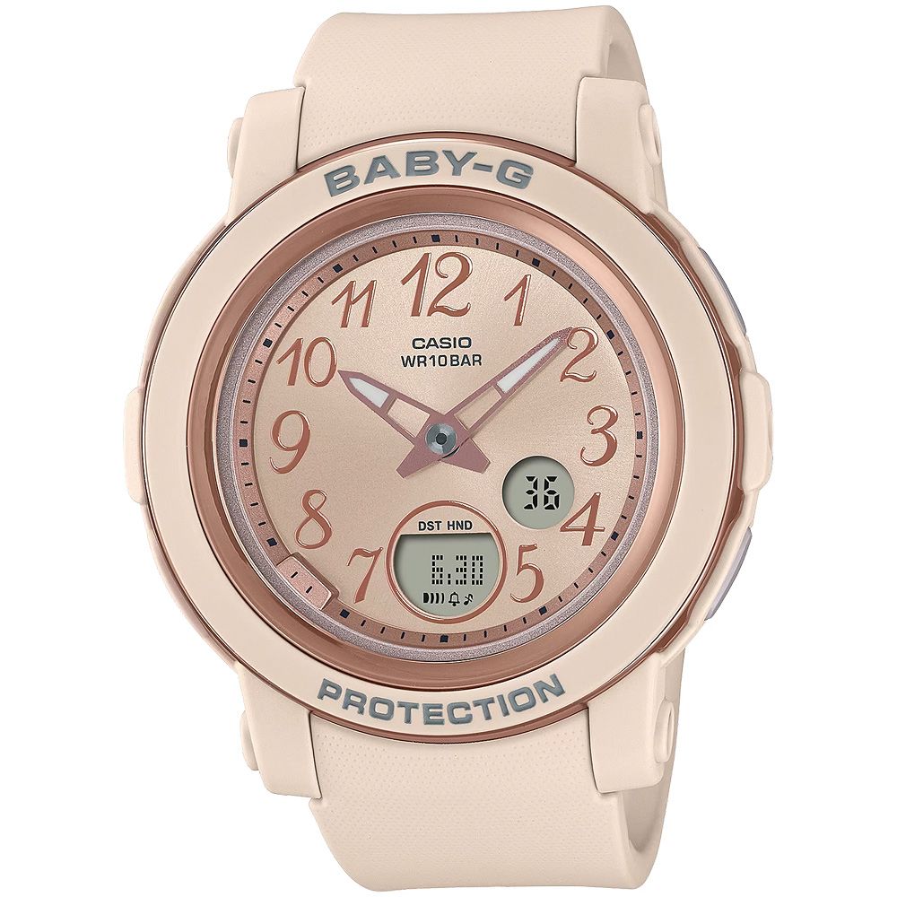 CASIO 卡西歐BABY-G 金屬色雙顯女錶-奶茶色BGA-290SA-4A - PChome 24h購物