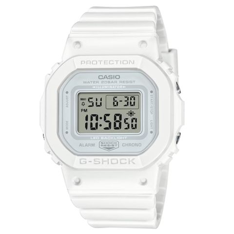 【CASIO 卡西歐】G-SHOCK 纖薄精巧 個性簡約 簡約白 經典方型 GMD-S5600BA-7_40.5mm