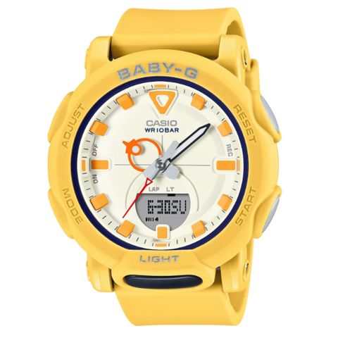 【CASIO 卡西歐】BABY-G 復古流行 啞光色彩 雙顯腕錶 黃 BGA-310RP-9A_41.8mm