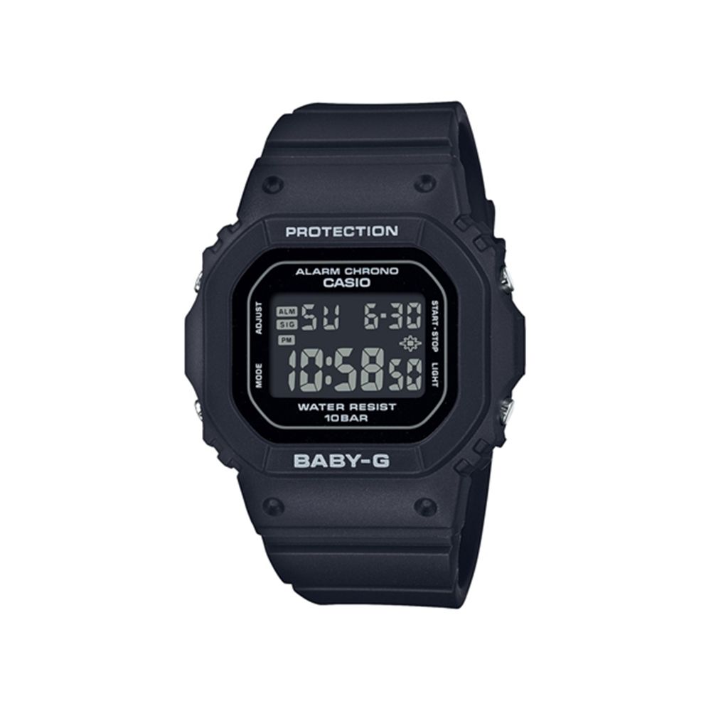 CASIO 卡西歐】BABY-G 簡約輕薄耐衝擊電子腕錶黑BGD-565U-1_37.9mm