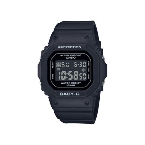 CASIO 卡西歐 BABY-G 簡約輕薄耐衝擊電子腕錶 黑 BGD-565U-1_37.9mm