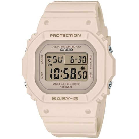 【CASIO 卡西歐】BABY-G 輕巧纖薄 俏麗粉米 經典系列 BGD-565-4_37.9mm