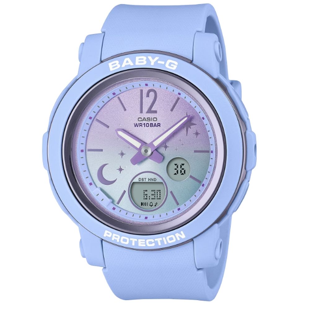 CASIO 卡西歐 BABY-G 閃耀星月 迷人光彩 優雅藍 BGA-290DS-2A_41.5mm