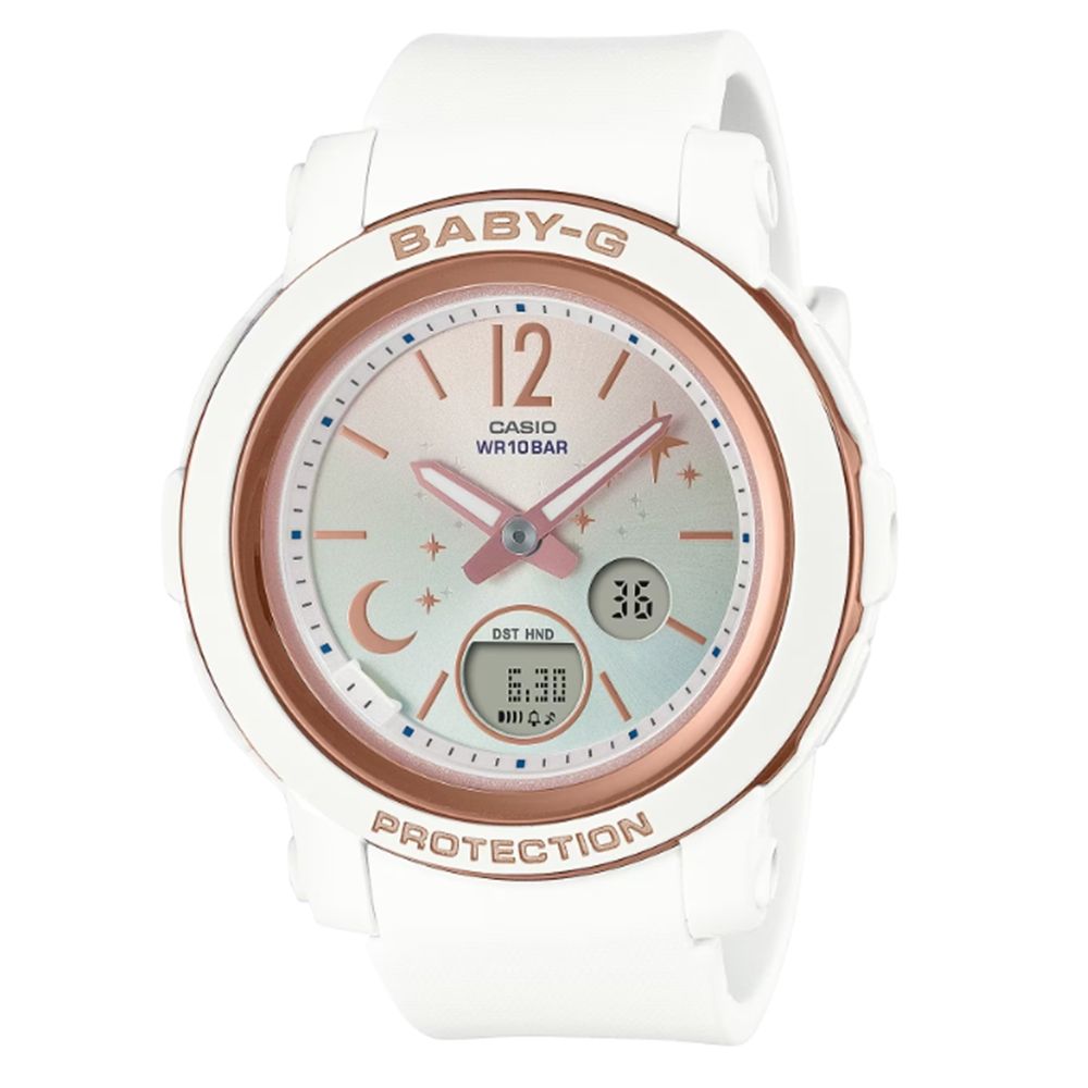 CASIO 卡西歐 BABY-G 閃耀星月 迷人光彩 亮眼白 BGA-290DS-7A_41.5mm