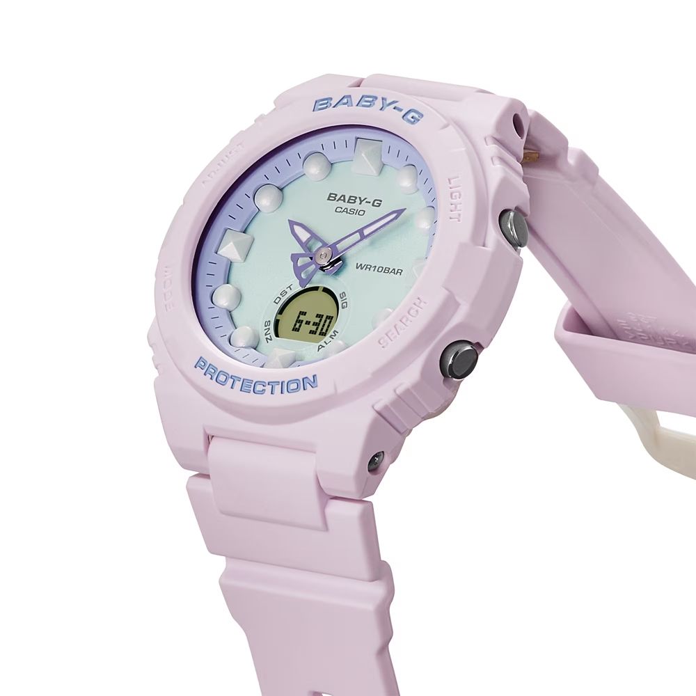 CASIO 卡西歐 BABY-G 未來風 夢幻色彩雙顯錶款 紫 BGA-320FH-4A_42.4mm