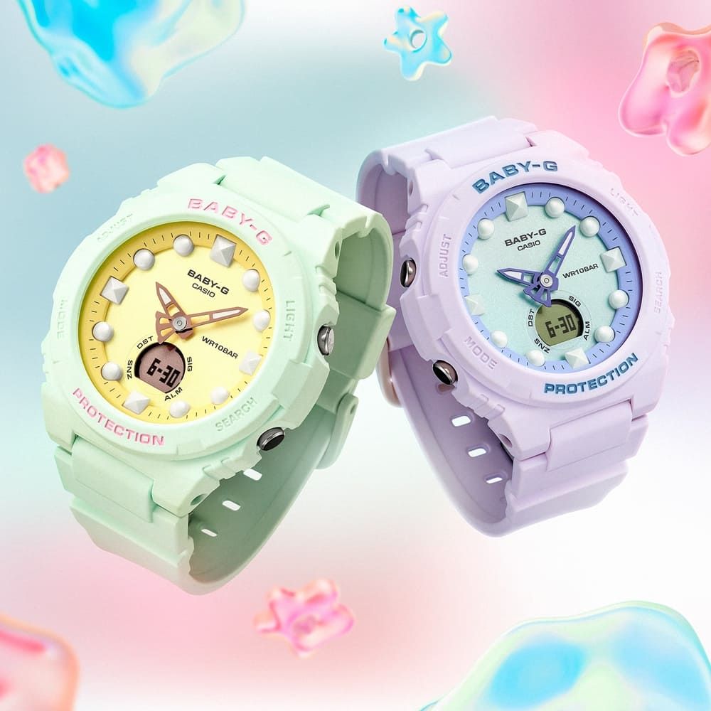 CASIO 卡西歐 BABY-G 未來風 夢幻色彩雙顯錶款 紫 BGA-320FH-4A_42.4mm