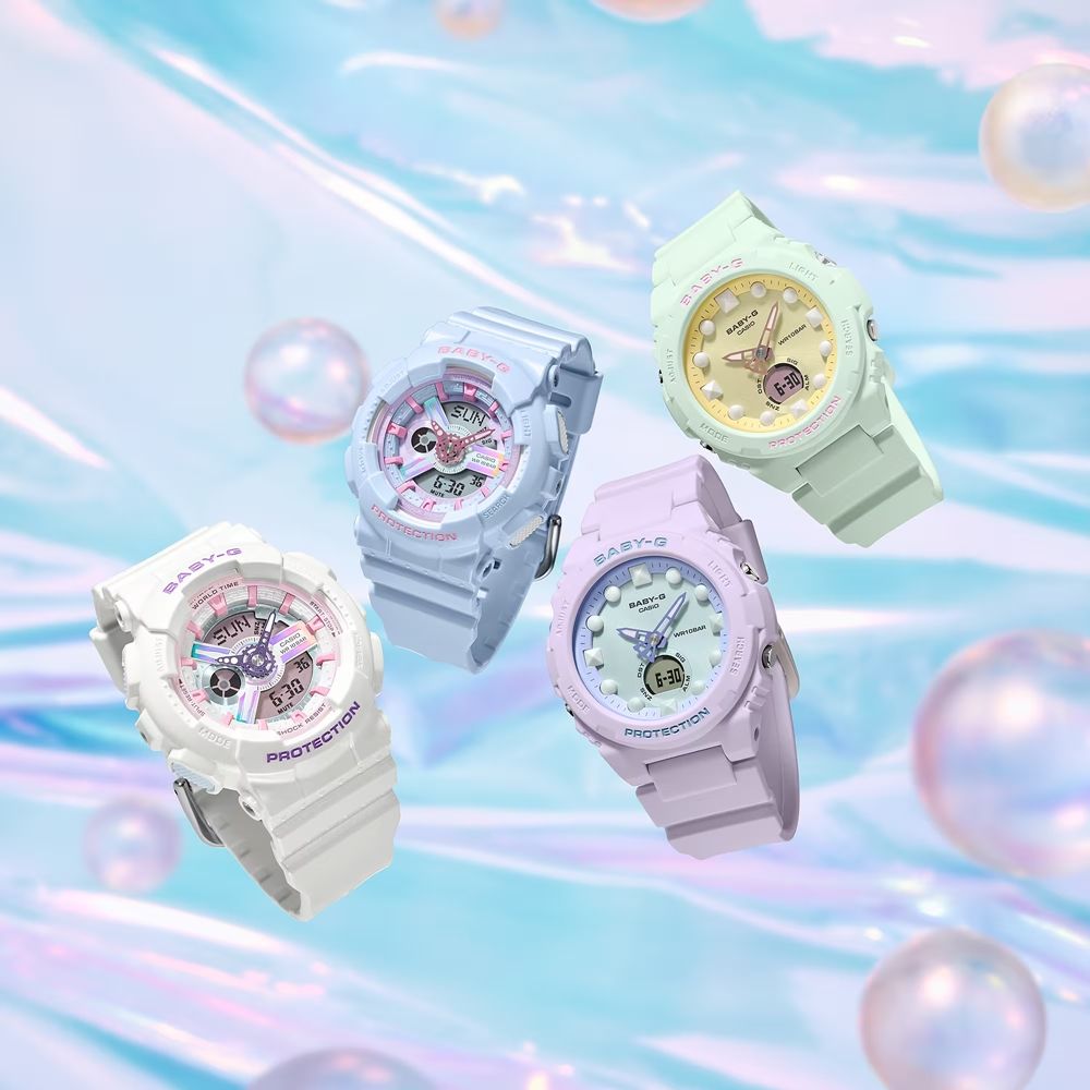 CASIO 卡西歐 BABY-G 未來風 夢幻色彩雙顯錶款 紫 BGA-320FH-4A_42.4mm