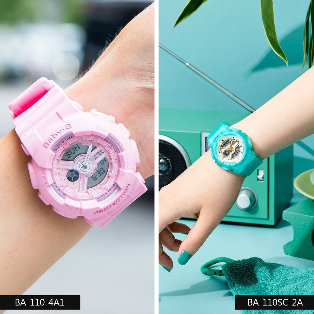 CASIO 卡西歐 BABY-G 街頭時尚雙顯女錶 BA-110系列 (多款任選)