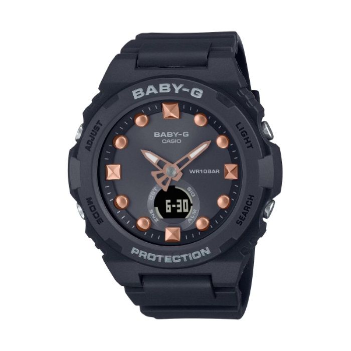  【CASIO BABY-G】夏日簡單色調海洋風數位運動腕錶-俏皮黑/BGA-320-1A/台灣總代理公司貨享一年保固