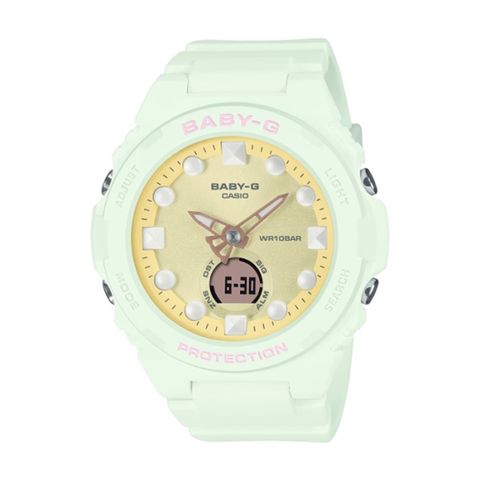 【CASIO BABY-G】人魚偏光色系雙顯運動腕錶-蘋果綠/BGA-320FH-3A/台灣總代理公司貨享一年保固