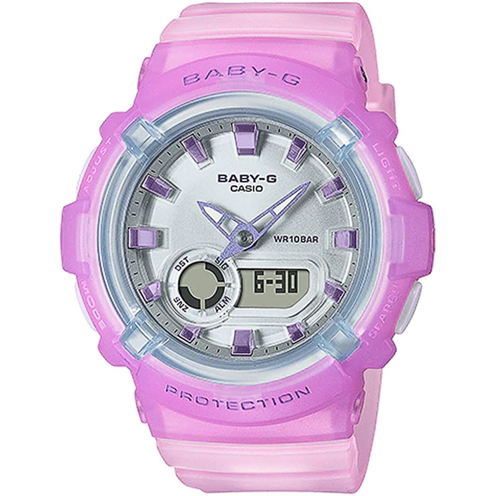 CASIO 卡西歐  BABY-G 活力繽紛雙顯運動計時錶/淺粉紫/BGA-280-6A