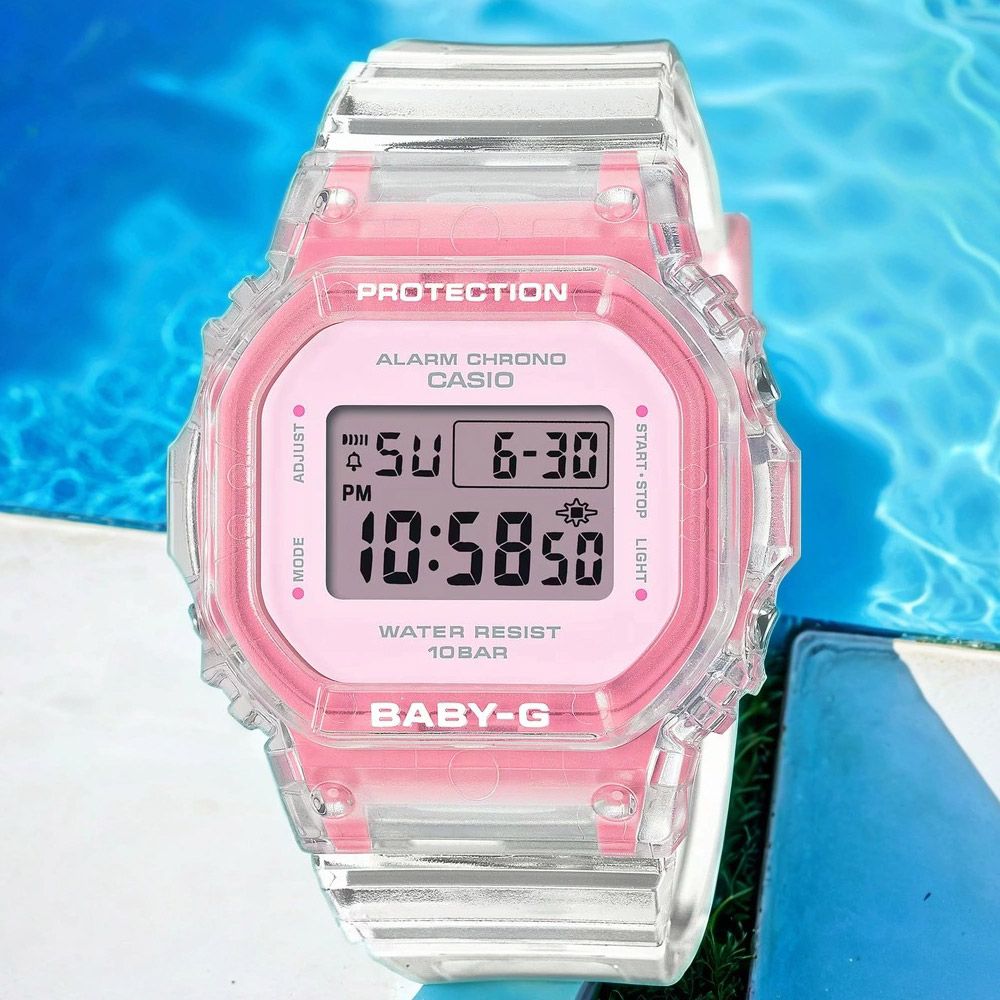 CASIO 卡西歐   BABY-G 夏季透明方形女錶電子錶 BGD-565SJ-7