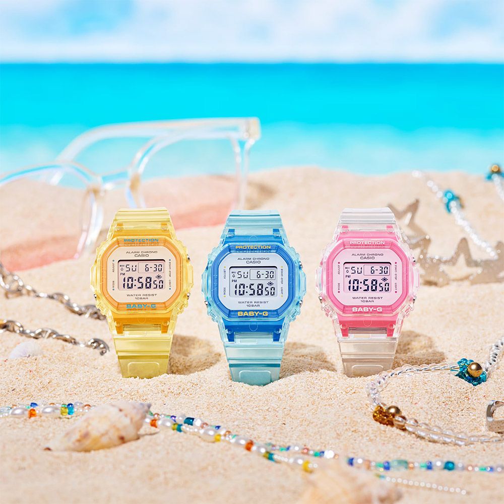 CASIO 卡西歐   BABY-G 夏季透明方形女錶電子錶 BGD-565SJ-7