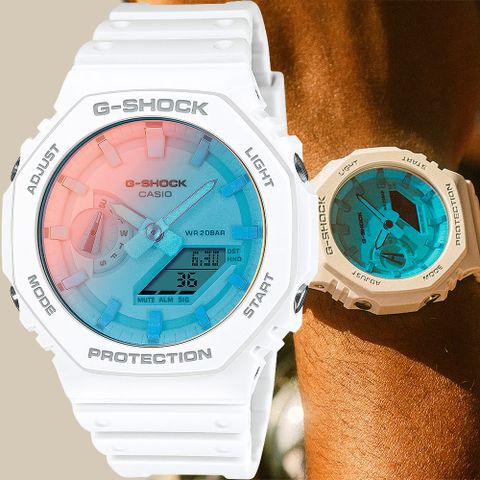 CASIO 卡西歐 G-SHOCK 2100八角彩色鏡面手錶 GA-2100TL-7A