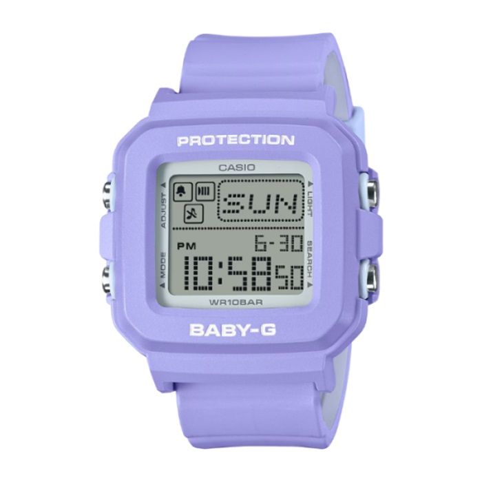  【CASIO BABY-G】PLUS系列千禧時尚方形電子腕錶-藍紫色/BGD-10K-6/台灣總代理公司貨享一年保固