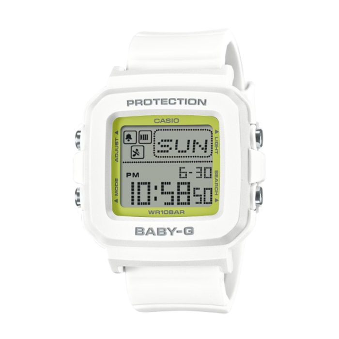  【CASIO BABY-G】PLUS系列千禧時尚方形電子腕錶-牛奶白/BGD-10K-7/台灣總代理公司貨享一年保固