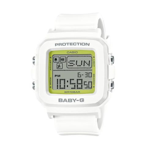 【CASIO BABY-G】PLUS系列千禧時尚方形電子腕錶-牛奶白/BGD-10K-7/台灣總代理公司貨享一年保固