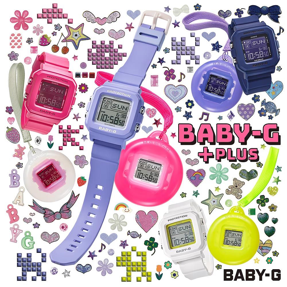 CASIO 卡西歐   BABY-G 30週年 手錶和錶殼吊飾套組 女錶 BGD-10K-6