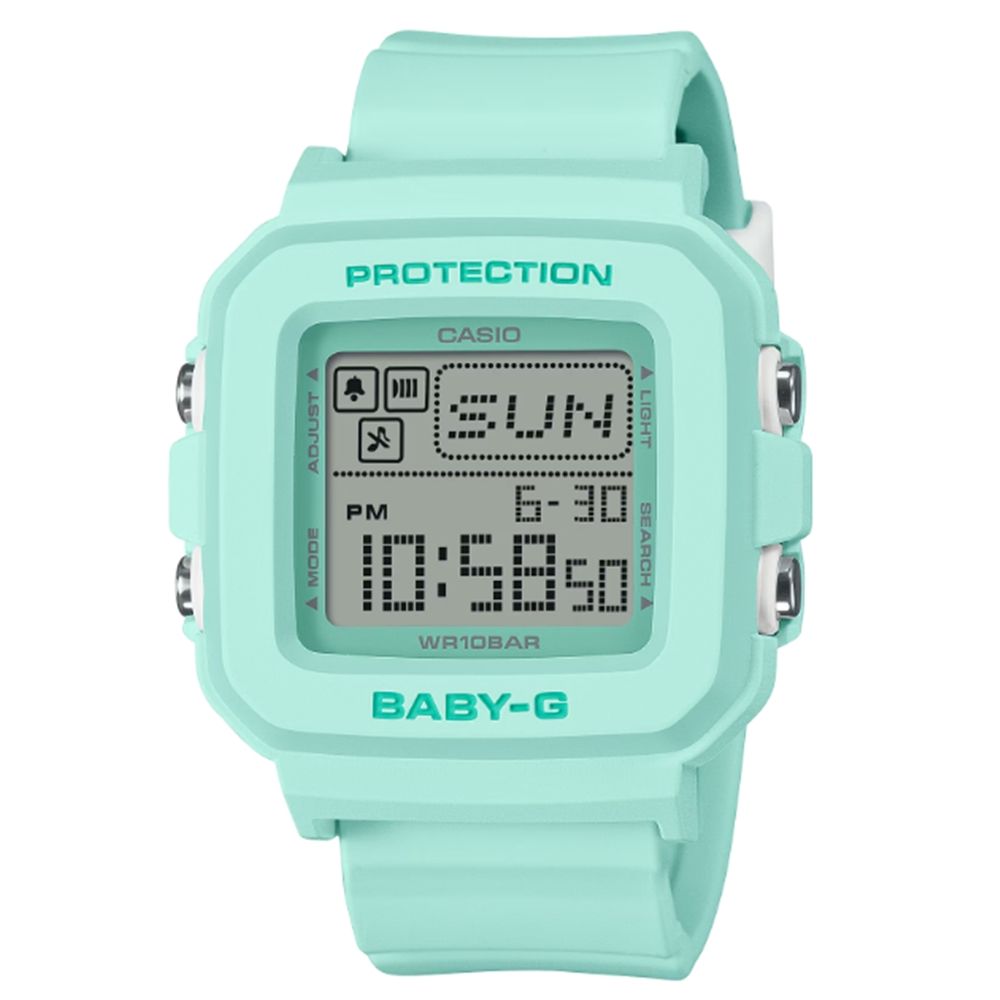 CASIO 卡西歐 BABY-G 俏皮趣味 薄荷綠 數位電子錶款 BGD-10-3_39mm