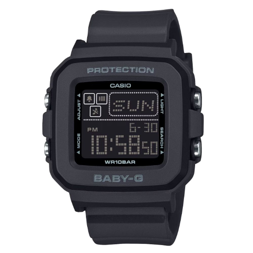 CASIO 卡西歐 BABY-G 俏皮趣味 時尚黑 數位電子錶款 BGD-10-1_39mm