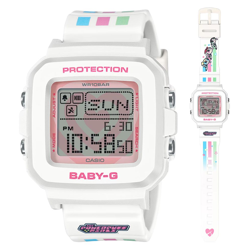 CASIO 卡西歐 BABY-G x飛天小女警聯名款 共同週年慶 數位電子錶 BGD-10KPP-7