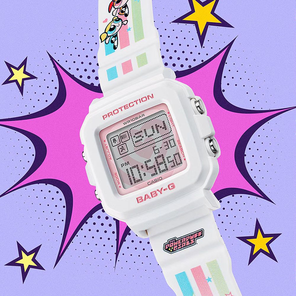 CASIO 卡西歐 BABY-G x飛天小女警聯名款 共同週年慶 數位電子錶 BGD-10KPP-7