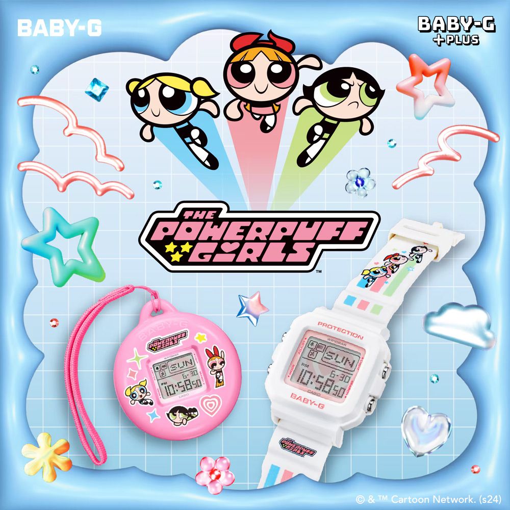 CASIO 卡西歐 BABY-G x飛天小女警聯名款 共同週年慶 數位電子錶 BGD-10KPP-7