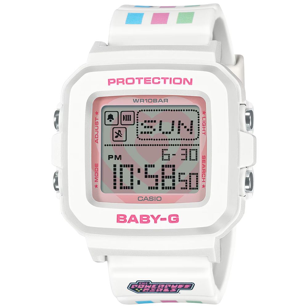 CASIO 卡西歐 BABY-G +PLUS x 飛天小女警 限量聯名 復古像素動畫數位手錶 BGD-10KPP-7