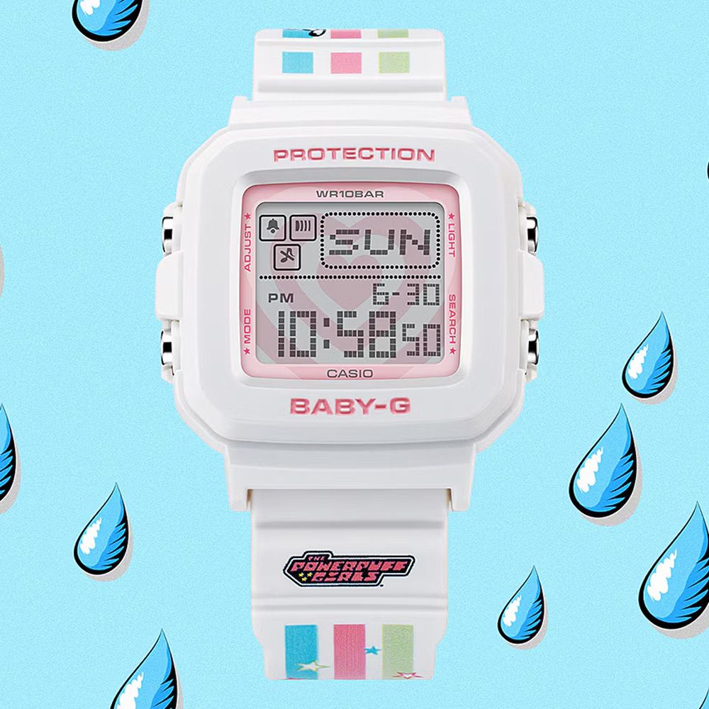 CASIO 卡西歐 BABY-G +PLUS x 飛天小女警 限量聯名 復古像素動畫數位手錶 BGD-10KPP-7